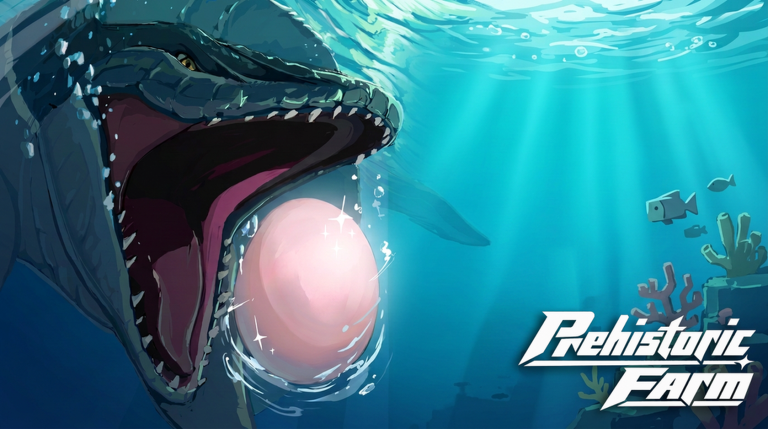 Official Prehistoric Farm Roblox art: aquatic prehistoric creature and ocean